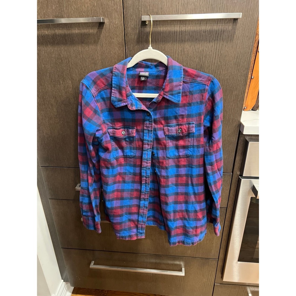 Patagonia Women's Sz 4 Flannel Long Sleeve Organic Cotton Plaid Shirt